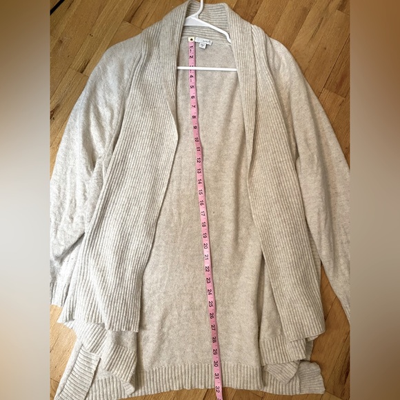 J Jill Long Line Wool Cream Cardigan Sweater - Picture 5 of 6